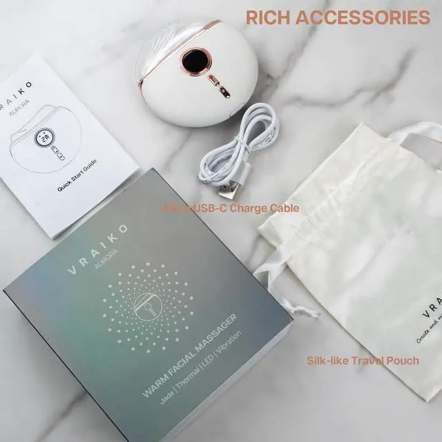 Alt view image 7 of 7 - Aurora LED Gua Sha Device, Jade Stone Gua Sha Facial Tool with Heat and Vibration, Face Massager for Anti-Aging Wrinkles Puffiness Skin Rejuvenation and Toning (Aurora)