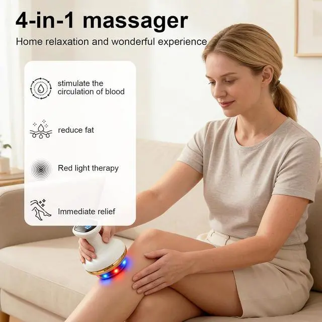Alt view image 5 of 7 - Cellulite Remover & Cellulite Massager Tool for Skin & Muscle Care, Electric Gua Sha Device for Cellulite Massage Tool,9 Suction Levels&Heating, Handheld Massager for Belly, Arms, and Legs