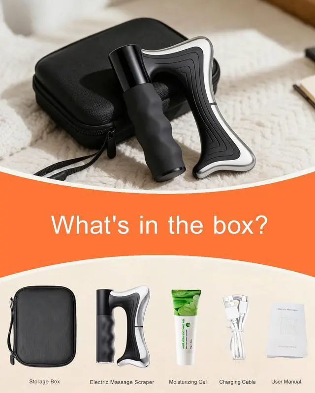 Alt view image 7 of 7 - Heated Muscle Scraper Tool , 3 in 1 Electric Fascia Knife Massager Heating and Vibration, Full Body Contouring Device, Body Gua Sha Massage Tool, Fascia Massage Tools for Deep Tissue (Matte Black)