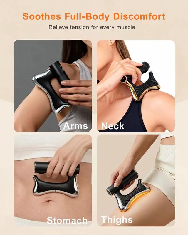 Alt view image 6 of 7 - Heated Muscle Scraper Tool , 3 in 1 Electric Fascia Knife Massager Heating and Vibration, Full Body Contouring Device, Body Gua Sha Massage Tool, Fascia Massage Tools for Deep Tissue (Matte Black)