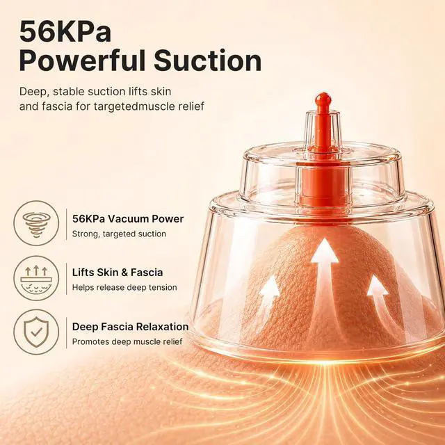 Alt view image 7 of 7 - Cupping Set, Electric Cupping Kit for Massage Therapy, Lymphatic Drainage Massager with Heat, 6 Levels for Muscle Relaxation, 4 Cups + 2 * 10ml Essential Oil