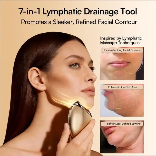 Alt view image 3 of 7 - 7-in-1 Red Light Therapy for Face and Neck Gua Sha Facial Tool Device