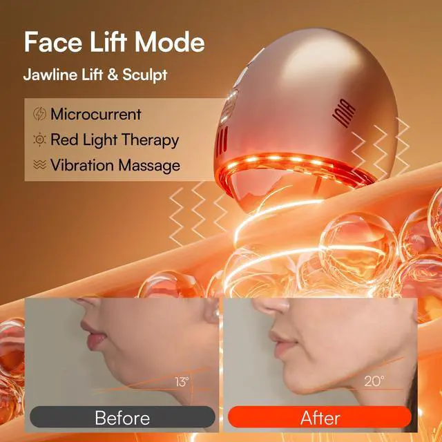Alt view image 4 of 7 - 7-in-1 Red Light Therapy for Face and Neck Gua Sha Facial Tool Device