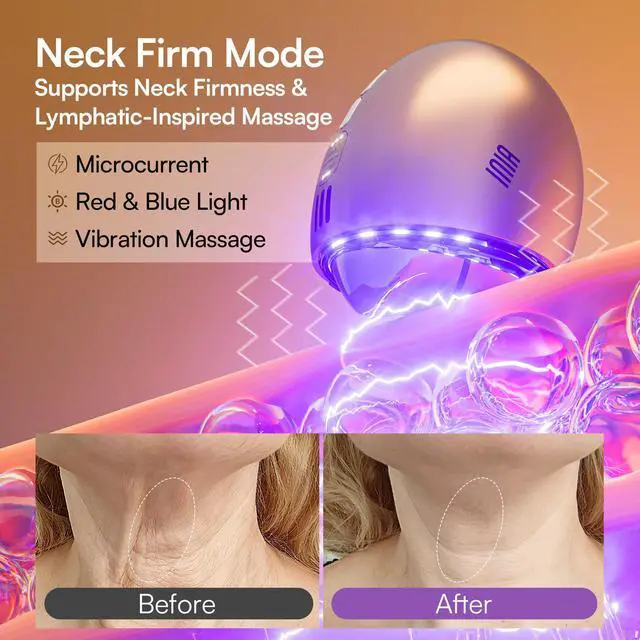 Alt view image 5 of 7 - 7-in-1 Red Light Therapy for Face and Neck Gua Sha Facial Tool Device