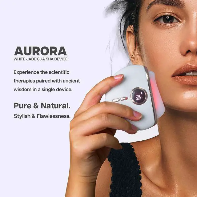 Alt view image 2 of 6 - Electric Gua Sha Device, Gua Sha Facial Tools with Heat and Vibration, Gua Sha Face Massager for Lymphatic Drainage, Lift, Puffiness, Rejuvenation Natural Glow (White)