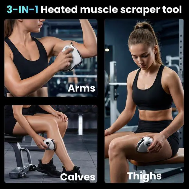 Alt view image 6 of 6 - Heated Muscle Scraper Tool, Fascia Massage Scraper Tool, Electric Fascia Knife For Gua Sha, Lymphatic Drainage, And Accelerated Muscle Recovery, Fascia Release Tools For Abdomen, Arms, Waist, And Legs