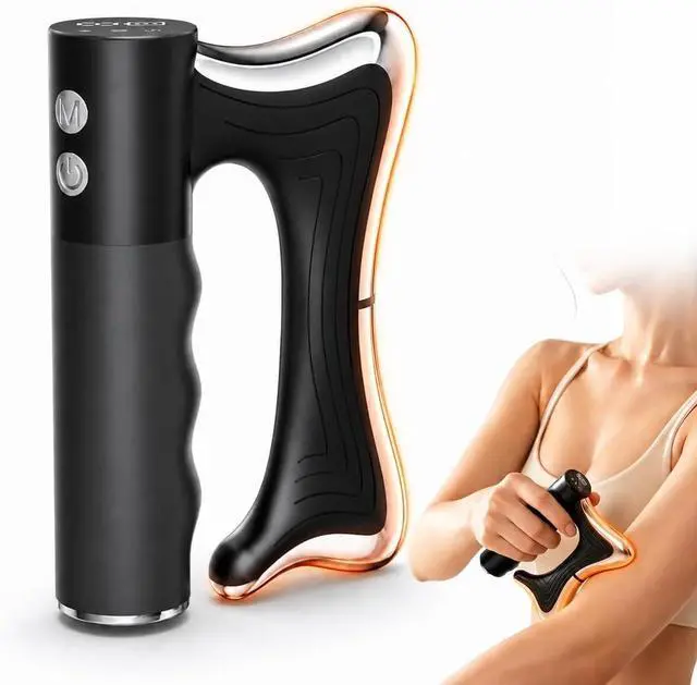 Main image of Electric Heated Muscle Scraper Tool, 3-in-1 Gua Sha Massage Tool and Fascia Scraper with Heat and Vibration, Portable Rechargeable Body Massager for Neck, Back, Shoulders, Legs and Arms