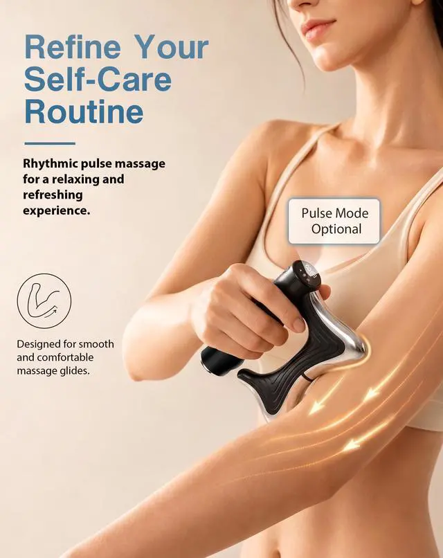Alt view image 2 of 7 - Electric Heated Muscle Scraper Tool, 3-in-1 Gua Sha Massage Tool and Fascia Scraper with Heat and Vibration, Portable Rechargeable Body Massager for Neck, Back, Shoulders, Legs and Arms