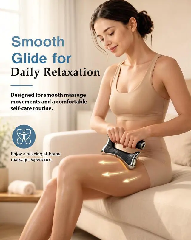 Alt view image 4 of 7 - Electric Heated Muscle Scraper Tool, 3-in-1 Gua Sha Massage Tool and Fascia Scraper with Heat and Vibration, Portable Rechargeable Body Massager for Neck, Back, Shoulders, Legs and Arms