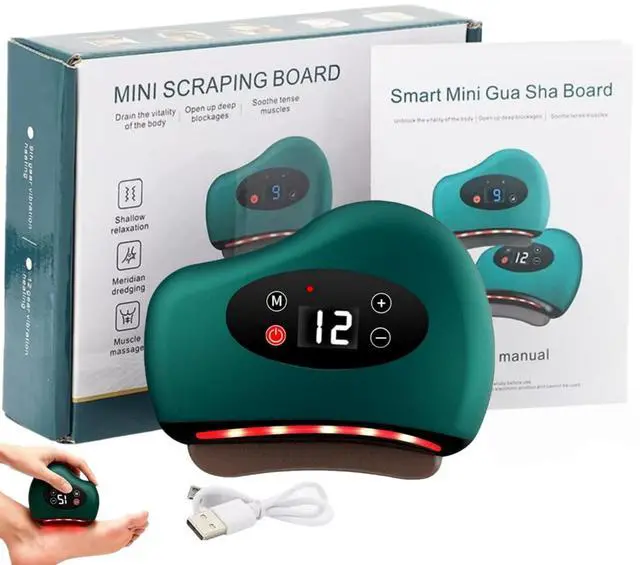 Main image of Thermaedge Plantar Fasciitis, ThermaEdge Foot Scraper, 12 Massage Levels and 12 Heat Levels, Red Light Heated Gua Sha Device for Plantar Fasciitis, 4-in-1 Vibration Device for Muscle Care (Green)