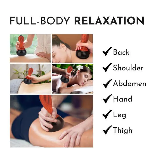 Alt view image 4 of 7 - Electric Hot Stone Massager - Portable Bian Stones Gua Sha Scraping Home Massage Therapy Kit - Handheld Rock Warmer Wand Tool Set with Temperature Adjustment Control for Back Neck Body Pain Relief