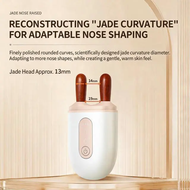 Alt view image 2 of 7 - Electric Natural Bian Stone Eye & Nose Massager, 3-Level Heated Face Lifting Tool with 45-55 Adjustable Temperature, Ergonomic Handheld Gua Sha for V-Shaped Jawline, Eye Corner Lifting, Nose lifter