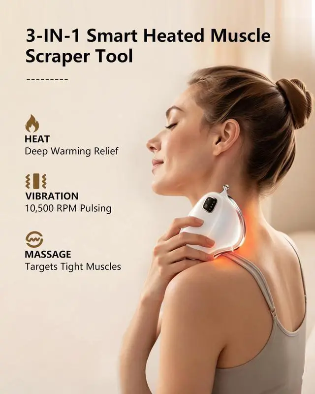 Alt view image 2 of 6 - LINKFCARE Heated Muscle Scraper Tool with Heat, Light, Vibration, 4 Modes