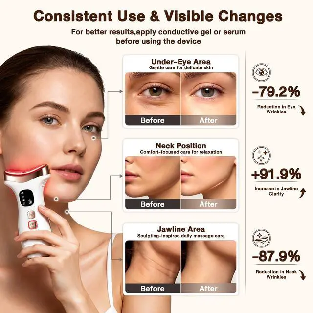 Alt view image 4 of 7 - Facial Massager for Face & Neck, 7-in-1 Gua Sha Beauty Wand