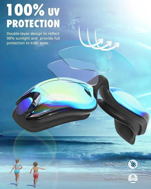 Alt view image 4 of 7 - Swim Goggles for Kids 3-14