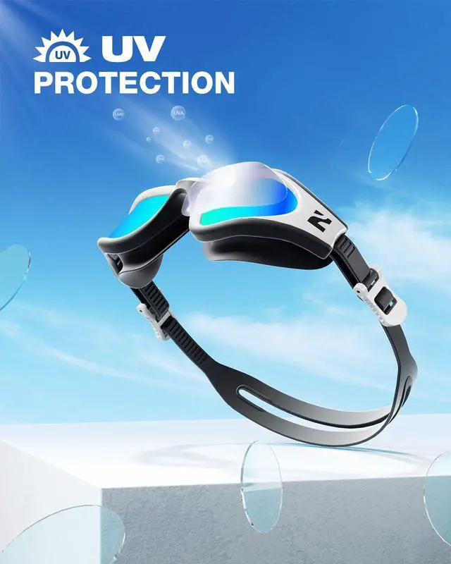 Alt view image 6 of 7 - Swim Goggles Adult, G1 Air Unisex No Leak Anti-Fog with Swim Cap