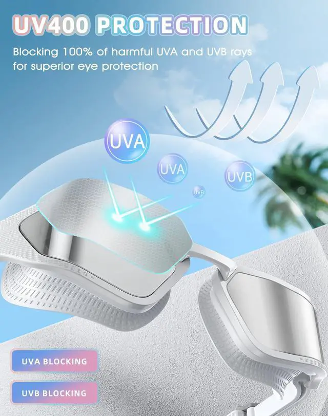 Alt view image 2 of 5 - Swim Goggles Adult Anti Fog&UV No Leak Wide View Swimming Goggles