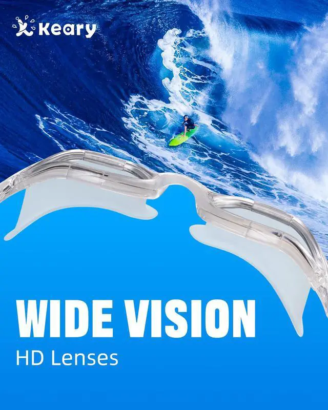 Alt view image 4 of 7 - Goggles Swimming Adult Swim Goggles for Men Women Swimming Youth Adults Anti-Fog Goggle Pool Open Water Glasses with Clip for Swim Waterproof UV Protection Clear Vision with Case, Grey