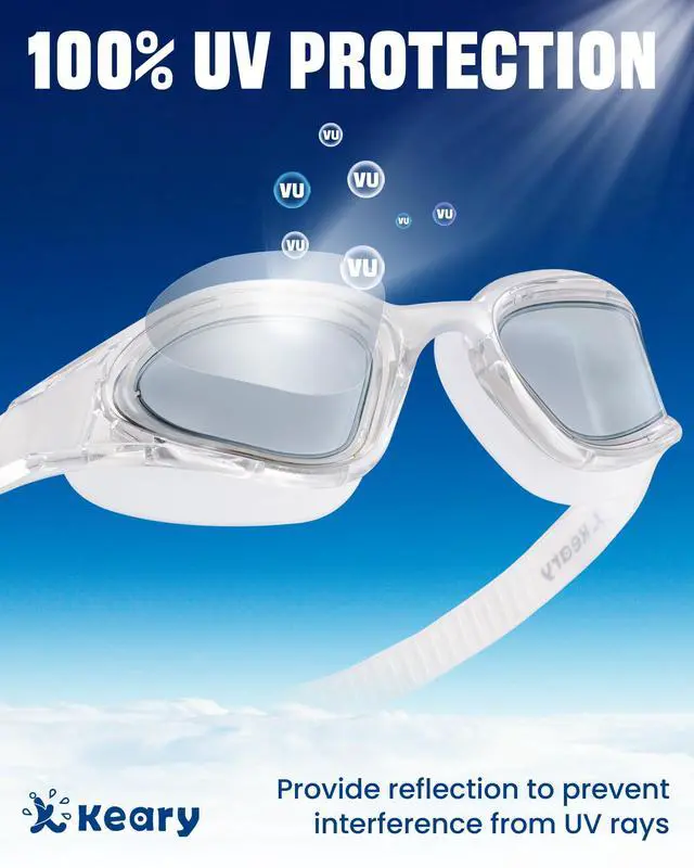 Alt view image 5 of 7 - Goggles Swimming Adult Swim Goggles for Men Women Swimming Youth Adults Anti-Fog Goggle Pool Open Water Glasses with Clip for Swim Waterproof UV Protection Clear Vision with Case, Grey