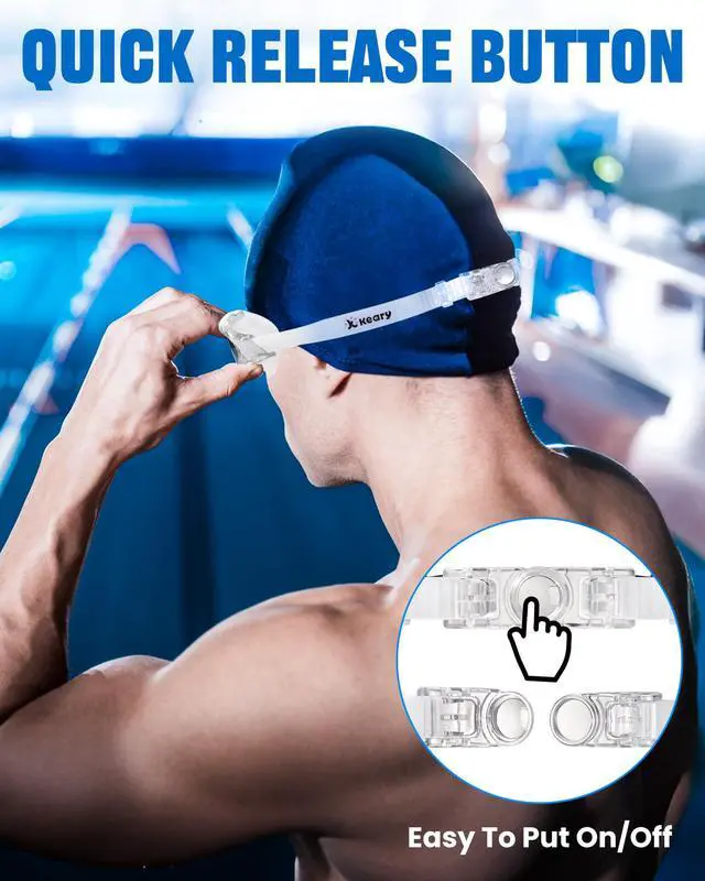 Alt view image 7 of 7 - Goggles Swimming Adult Swim Goggles for Men Women Swimming Youth Adults Anti-Fog Goggle Pool Open Water Glasses with Clip for Swim Waterproof UV Protection Clear Vision with Case, Grey