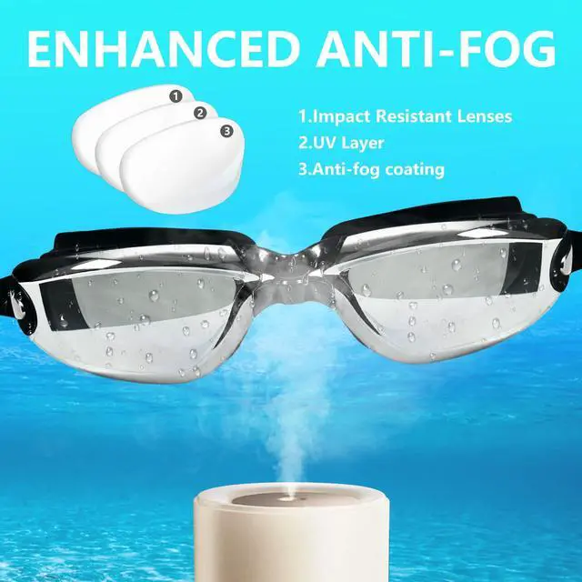 Alt view image 2 of 7 - Shortsighted Swim Goggles Nearsighted Swimming Goggles Leakproof Anti Fog Swimming Goggles for Adult Men Women Youth (-3, Black)