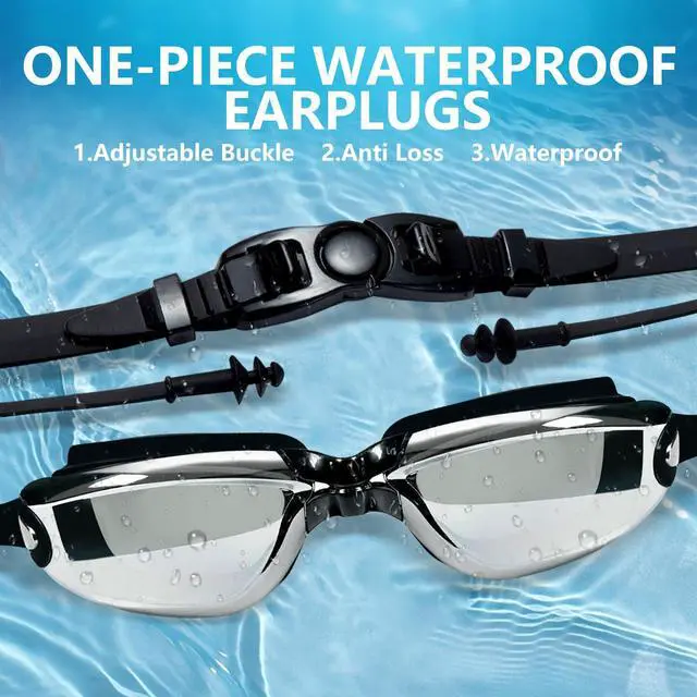 Alt view image 3 of 7 - Shortsighted Swim Goggles Nearsighted Swimming Goggles Leakproof Anti Fog Swimming Goggles for Adult Men Women Youth (-3, Black)