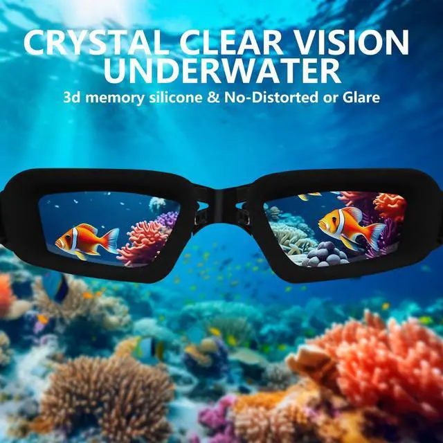 Alt view image 4 of 7 - Shortsighted Swim Goggles Nearsighted Swimming Goggles Leakproof Anti Fog Swimming Goggles for Adult Men Women Youth (-3, Black)