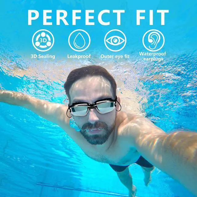 Alt view image 6 of 7 - Shortsighted Swim Goggles Nearsighted Swimming Goggles Leakproof Anti Fog Swimming Goggles for Adult Men Women Youth (-3, Black)