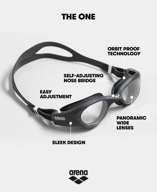 Alt view image 2 of 7 - Unisex Adult The One Swim Goggles for Men and Women Watertight Fit Orbit-Proof Seals Anti-Fog Coated Non-Mirror Lens, Smoke/Grey/Black