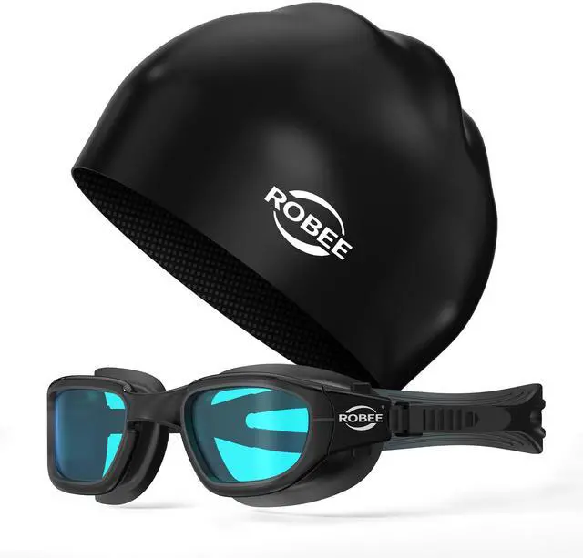 Main image of Swim Goggles Silicone Swimming Cap and Carrying Case, Anti fog Pool Goggles for Adult Men Women Youth