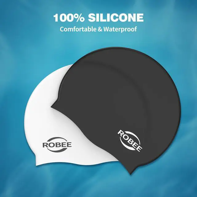 Alt view image 6 of 7 - Swim Goggles Silicone Swimming Cap and Carrying Case, Anti fog Pool Goggles for Adult Men Women Youth