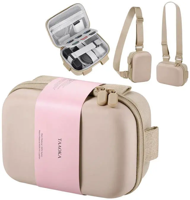 Main image of Digital Camera Case, Protective & Lightweight Camera Case with 3 Carrying Ways, Waterproof & Shockproof Small Camera Bag for PowerShot/Sony DSCW800/DSCW830 - Beige