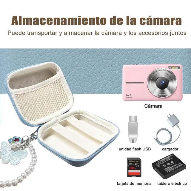 Alt view image 2 of 7 - Digital Camera Case,suitable for camera case small such as CAMKORY/KODAK PIXPRO FZ45/FZ55/Canon PowerShot ELPH/HS,Leica,etc.Compact digital camera bag, can also store such as SD cards (Blue)