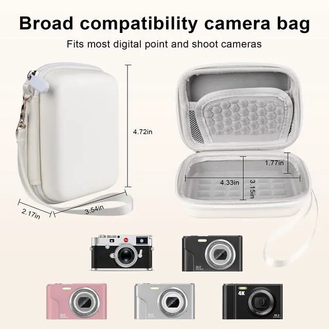 Alt view image 7 of 7 - Digital Camera Case Compatible with CAMKORY/for Lecran/for KODAK PIXPRO/for VAHOIALD/for Canon PowerShot ELPH 180/190/for Sony DSCW800, Small Camera Protective Bag Travel Cameras Storage hard Holder