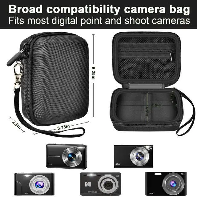 Alt view image 3 of 7 - Digital Camera Case for CAMKORY, Camera Pouch for KODAK Pixpro -Black