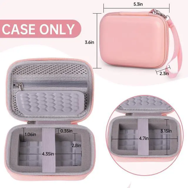 Alt view image 4 of 7 - Digital Hard Camera Case Compatible with KODAK PIXPRO FZ55 FZ45/CAMKORY/CANON IXUS/SONY DSC W830 Compact Camera Pouch for Travel,Small Carrying with Mesh Pocket for USB And Charger Storage(Pink)