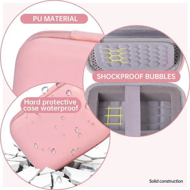 Alt view image 5 of 7 - Digital Hard Camera Case Compatible with KODAK PIXPRO FZ55 FZ45/CAMKORY/CANON IXUS/SONY DSC W830 Compact Camera Pouch for Travel,Small Carrying with Mesh Pocket for USB And Charger Storage(Pink)
