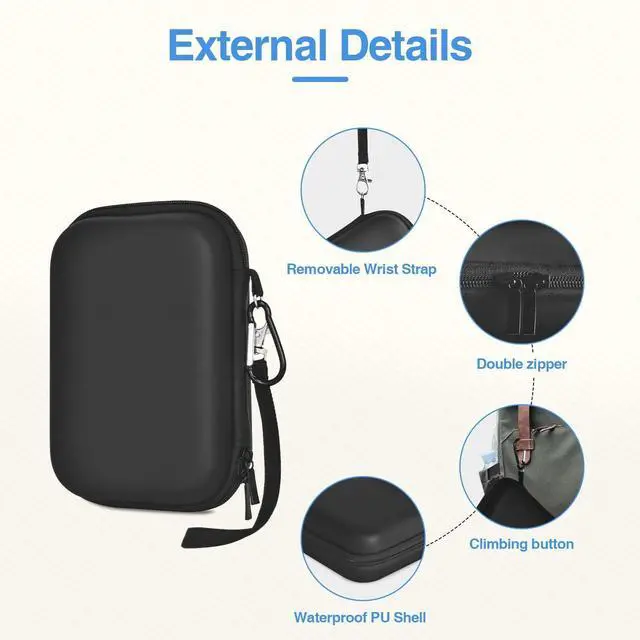 Alt view image 3 of 7 - Black Digital Camera Case Small Camera Bag Fit Camera Size<6"x4"x0.9"