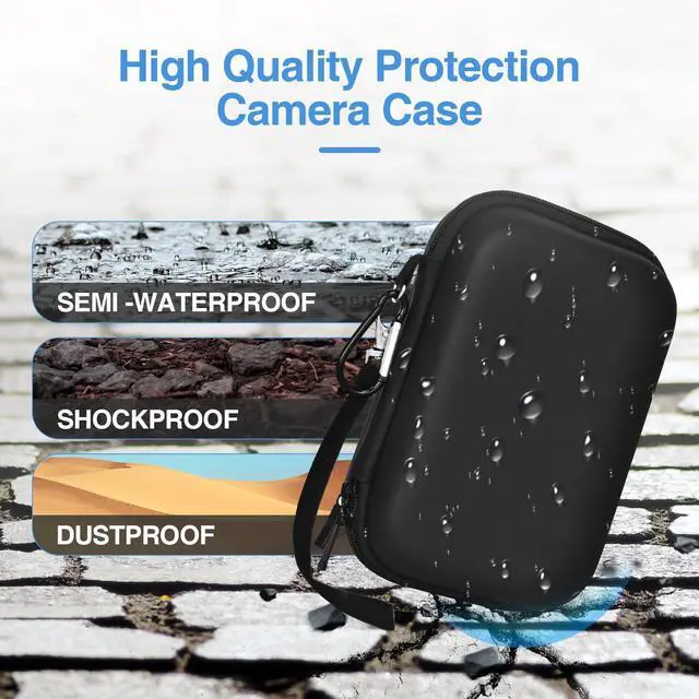 Alt view image 5 of 7 - Black Digital Camera Case Small Camera Bag Fit Camera Size<6"x4"x0.9"