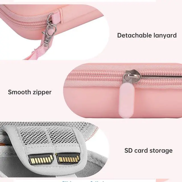 Alt view image 3 of 7 - Digital Camera Case Compatible with KODAK PIXPRO FZ55 FZ45 /CAMKORY/CANON IXUS/SONY DSC W830 W800 - Hard Shell Protective Compact Camera Pouch for Vlogging & Travel,Small Carrying Pouch(Pink)