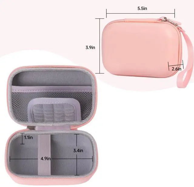 Alt view image 4 of 7 - Digital Camera Case Compatible with KODAK PIXPRO FZ55 FZ45 /CAMKORY/CANON IXUS/SONY DSC W830 W800 - Hard Shell Protective Compact Camera Pouch for Vlogging & Travel,Small Carrying Pouch(Pink)
