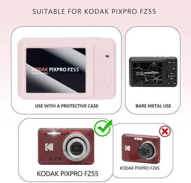Alt view image 2 of 7 - Case for KODAK PIXPRO FZ55 Case, Soft Silicone for KODAK PIXPRO FZ55 - Anti-Scratch Slim Fit Lightweight Protective - pink