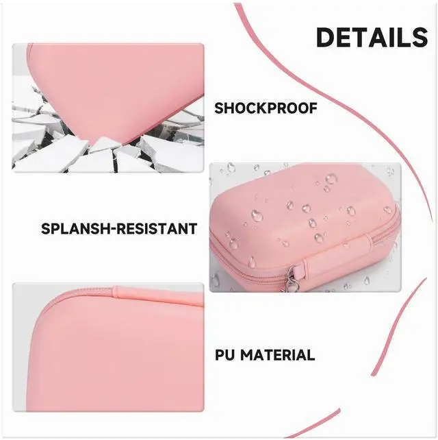 Alt view image 5 of 7 - Digital Camera Case Compatible with KODAK PIXPRO FZ55 FZ45 /CAMKORY/CANON IXUS/SONY DSC W830 W800 - Hard Shell Protective Compact Camera Pouch for Vlogging & Travel,Small Carrying Pouch(Pink)