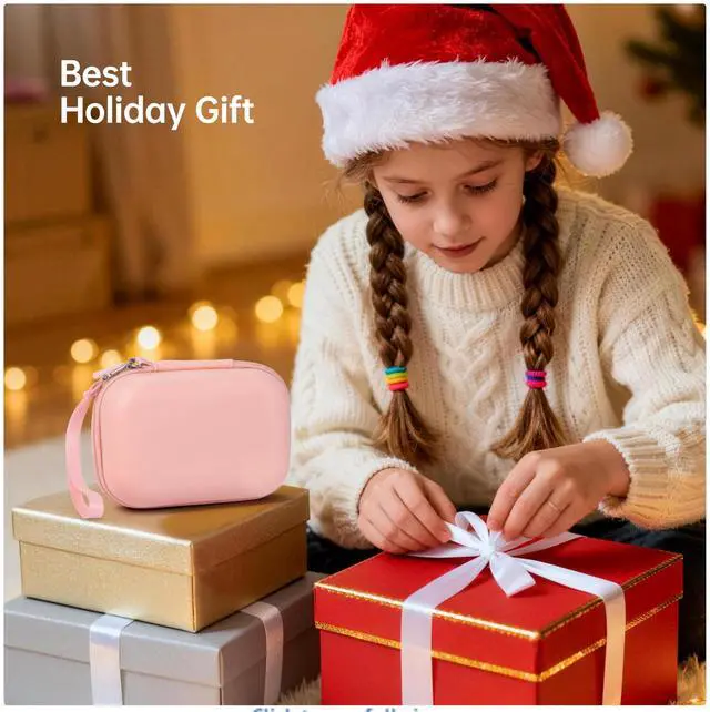 Alt view image 7 of 7 - Digital Camera Case Compatible with KODAK PIXPRO FZ55 FZ45 /CAMKORY/CANON IXUS/SONY DSC W830 W800 - Hard Shell Protective Compact Camera Pouch for Vlogging & Travel,Small Carrying Pouch(Pink)