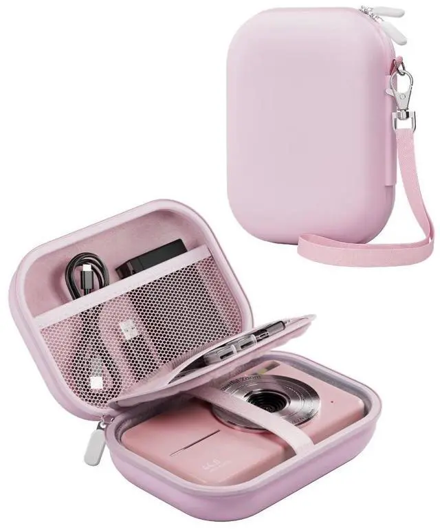 Main image of Small Digital Camera Case for Kodak PIXPRO FZ55/FZ53/FZ45/FZ43, Hard Shell Camera Case, Cute Compact Travel Carrying Protective Camera Storage Case for Kids -Pink