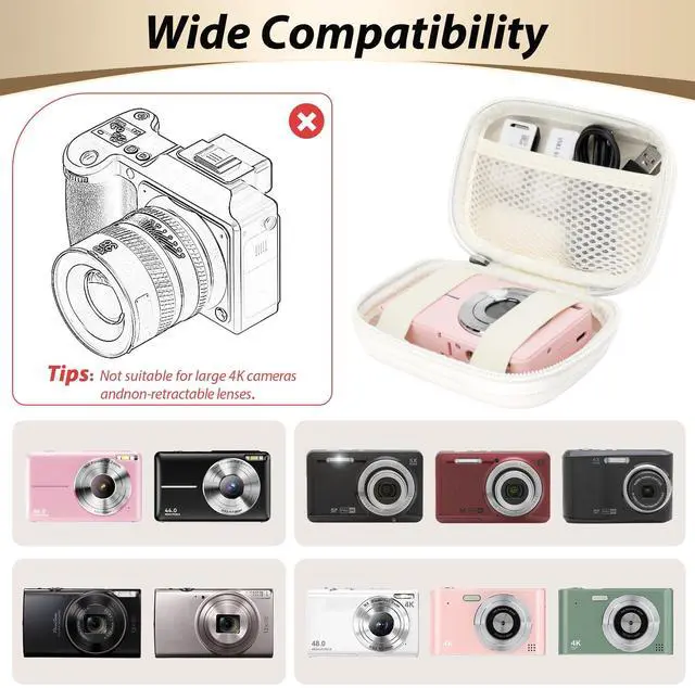 Alt view image 3 of 7 - Digital Camera Case for KODAK PIXPRO FZ55/FZ45, Case Only, White