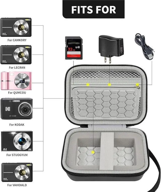 Alt view image 2 of 7 - Digital Camera Case for Kodak PIXPRO FZ55/FZ45/ for CAMKORY, Black