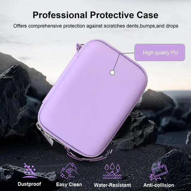 Alt view image 6 of 7 - Case for KODAK PIXPRO FZ55/ FZ45/ C1/ FZ53/ FZ43 Digital Camera | Vlogging Camera Hard Carrying Case Protective Travel Bag, Mesh Pocket for Charger, USB Cable, Batteries and SD Card, Purple
