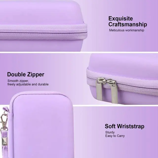 Alt view image 5 of 7 - Case for KODAK PIXPRO FZ55/ FZ45/ C1/ FZ53/ FZ43 Digital Camera | Vlogging Camera Hard Carrying Case Protective Travel Bag, Mesh Pocket for Charger, USB Cable, Batteries and SD Card, Purple