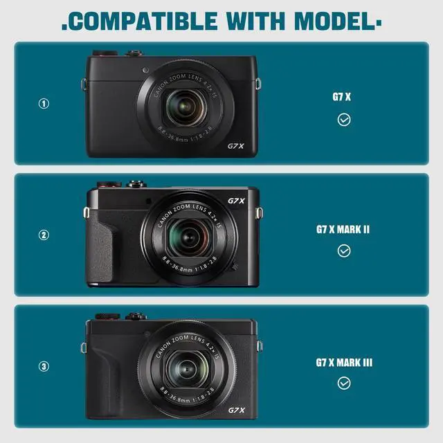 Alt view image 3 of 7 - Hard Case for Canon G7X Mark III/II/ SX740 HS Digital Camera, Black